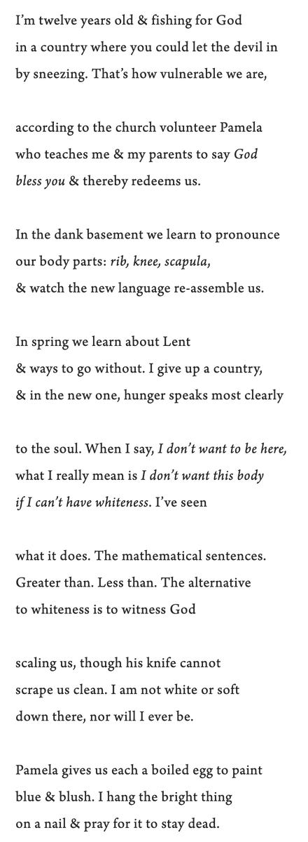 "Self Portrait as FOB", a poem by Yuxi Lin (<a href="/yuximerollin/">Yuxi Lin</a>), RHINO 2022, Founders' Prize Runner-Up | rhinopoetry.org/poems/self-por… <a href="/rhinopoetry/">RHINO Poetry</a>