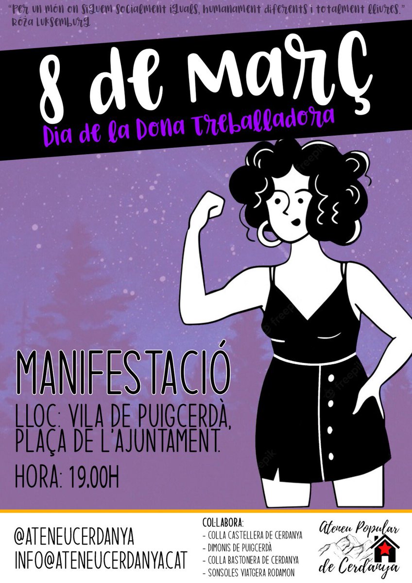 🟣Un any més, el #8M ens manifestarem pels carrers de Puigcerdà. 

🏔Avancem lliures i combatives cap a un Pirineu feminista!

#AutodefensaFeminista 
#VagaGeneral8M