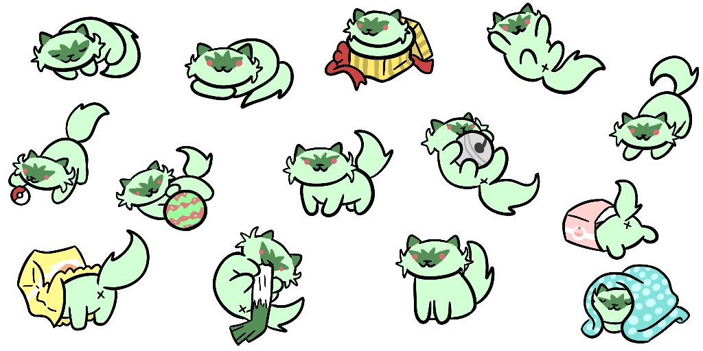 SeavaVenandi's tweet photo. New kitty! ❤ #NekoAtsume #Pokemon #Gen9Starters #Sprigatito https://t.co/I8sVdoAIbA