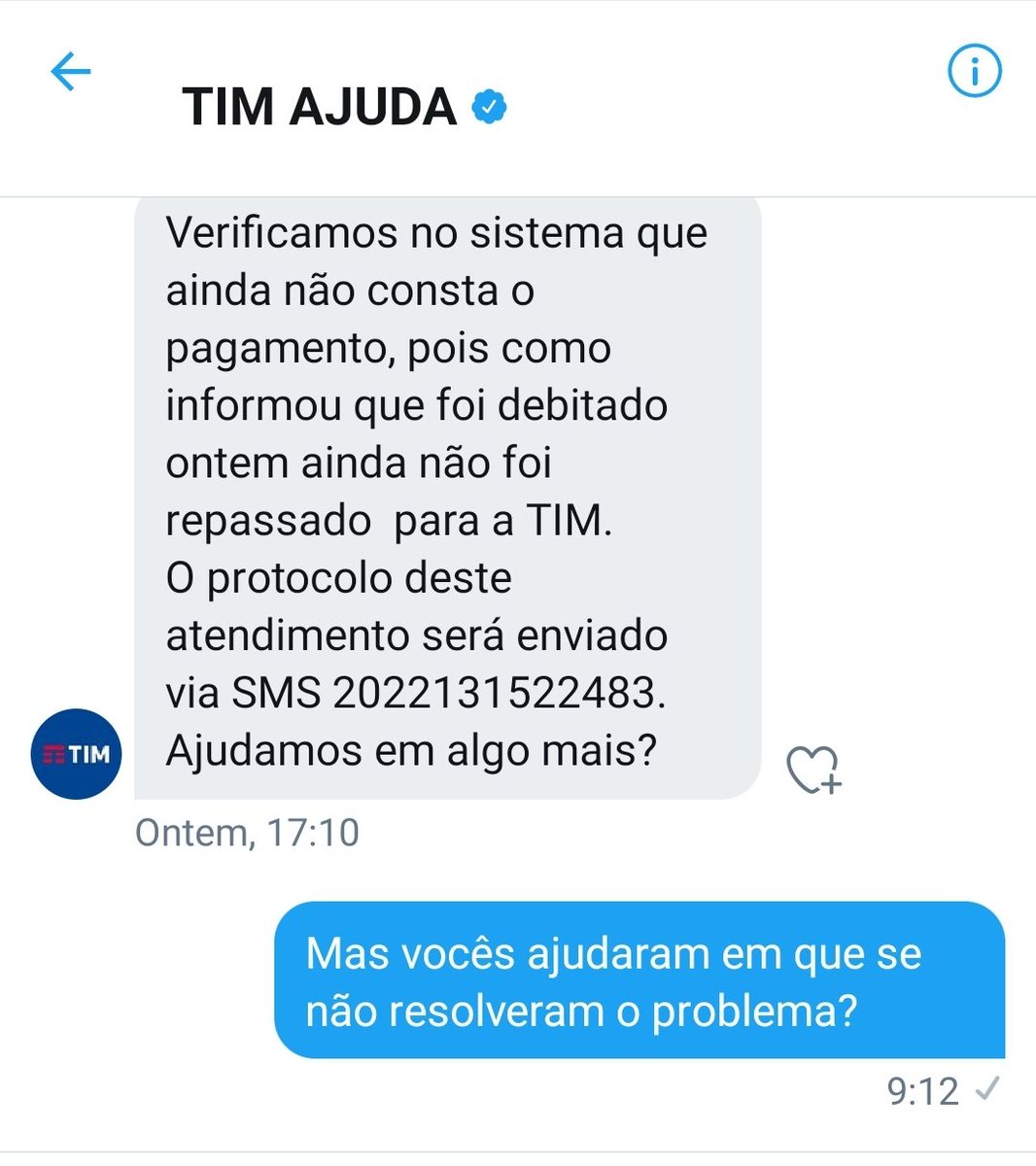 isacbvm's tweet photo. Sério @TIM_AJUDA @TIMBrasil o valor foi debitado e misteriosamente não foi repassado para vocês? Foi repassado pra quem então? Ou colocam meus benefícios ou devolvam meu dinheiro. https://t.co/moWAmtmI50