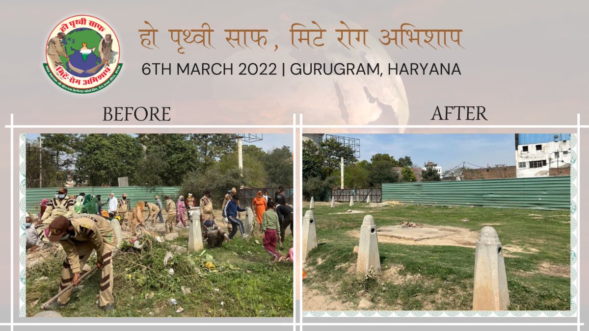 GreenSwelfares's tweet photo. Get updates on the cleanliness campaign running in Gurugram. The ceaseless efforts of DSS volunteers are beyond words! Have a look! #SwachhBharatAbhiyan #SafaiMahaAbhiyaanAtGurugram #GurugramKoSajda https://t.co/oBxjMkv3F6