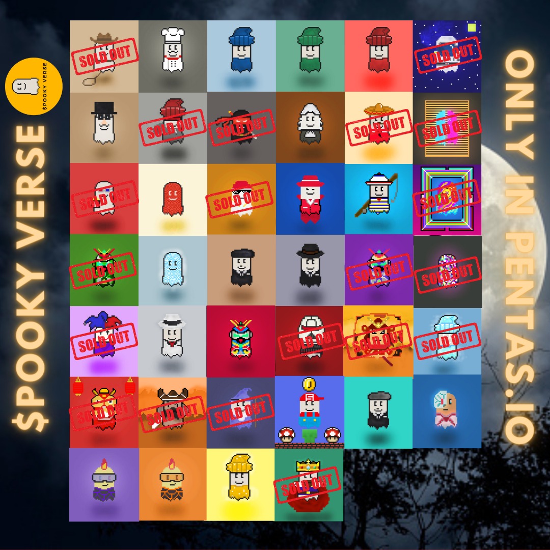 Haloo guyss✨✨

As of today,20 Spookies left guys wuhoo! 🤩🤩Do check out our cuties and adopt them to your collection! It will melt your heart away for sure ! See you the in Spooky Verse ya'll!👻

Spookies comin in hot!👻
app.pentas.io/user/0x4d6d2fb…

#PentasNFT #WAGMI #Pentasian