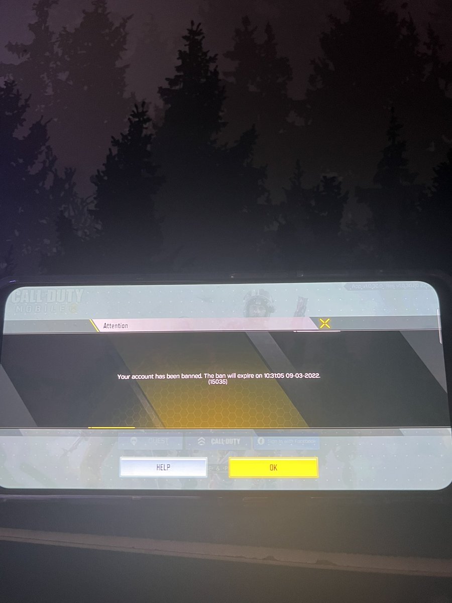 GrizzGB's tweet photo. Banned again, cheers 🍻 @PlayCODMobile https://t.co/IDtg0hNBhc