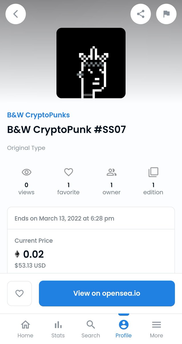 B&amp;W CryptoPunk #SS07 available to sale now!! Grab it fast on EtH blockchain..Other collections are available on opensea. Link in Bio #NFTs #NFT #NFTCommunity #NFTProject #NFTartists #cryptopunks #CryptoPunk #opensea