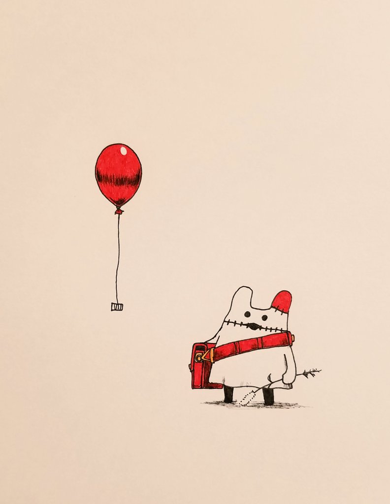 balloon no humans simple background bag bowtie red bag standing  illustration images