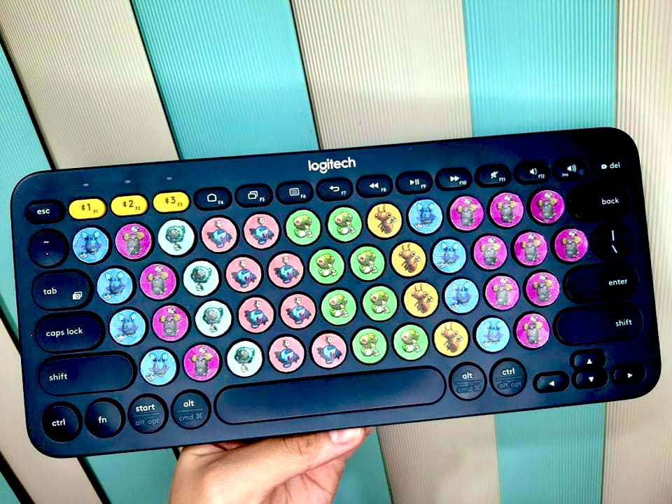 imgpg's tweet photo. obsessed with #HadesGame so much that i decided to make these Chthonic Companion-inspired stickers to black out my keyboard for touchtyping practice. ❤️❤️❤️ 🤣#Battie #Mort #Shady #Rib #Fidi #Antos @SupergiantGames https://t.co/MKqAbJoRsX
