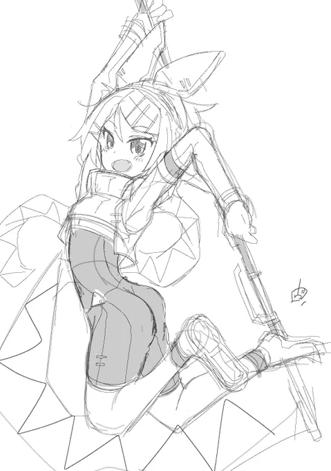 おかえリンちゃんラフ。 