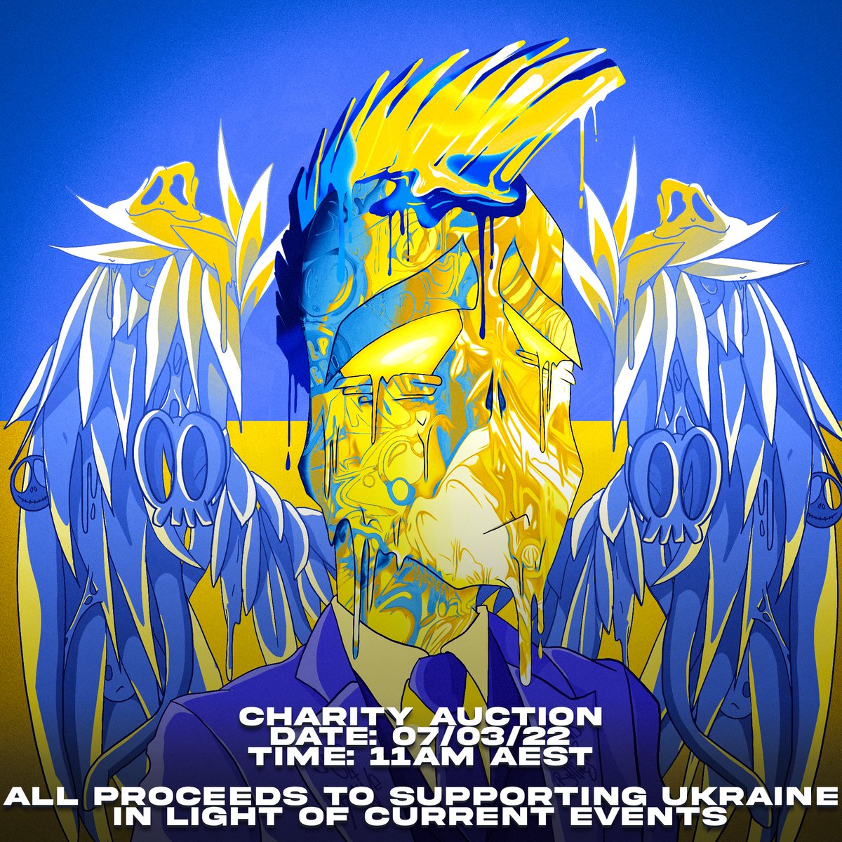 StreetMelt's tweet photo. CHARITY AUCTION:
Time: 11 AM AEST
Date: 07/03/22

To support Ukraine in light of current events, we want to show support in any way shape or form. This is the best way we can do it. 

We stand up to bullies, we stand for Ukraine.💙💛 https://t.co/E5J8Rs4UPl