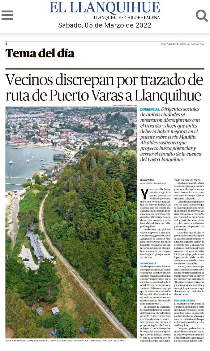 Aguilas010's tweet photo. @TomasGarate @muniptovaras @munillanquihue ¿Por qué el @moploslagos elije hacer el estudio de ingeniería más caro en lo económico y social? @jamesfrycarey
#PuertoVaras @pvallespin @jcgarciapdea @JuanCaMunozA @gabrielboric @SalvemoPtoVaras Sería Mejor una Costanera y una Ciclovía https://t.co/L2rPDtgJ7G