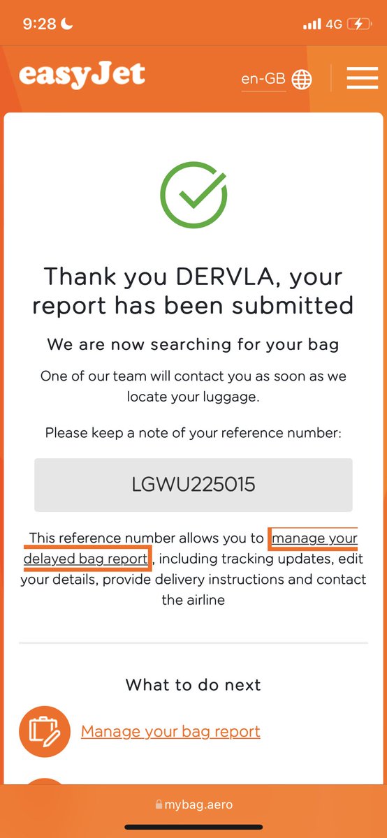 Dervla_Walsh's tweet photo. @easyJet please help me find my check-in luggage, I travelled from Geneva to UK FLIGHT number EZY8483 (it was the only bag not delivered 😭) https://t.co/Llkn5x8ynx