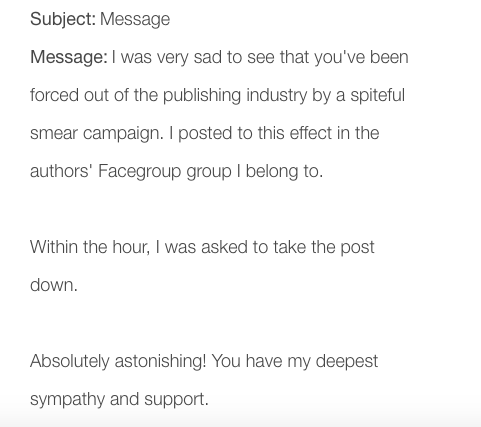 Not the first message I've received of this kind.