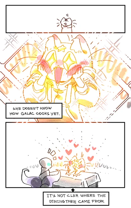 @_yoha_11 Star was beside herself with happiness at such an offer.🙀😻🍳✨
However, she does not yet know that Galac has too... "Specific" food.😅💦💦💦 
