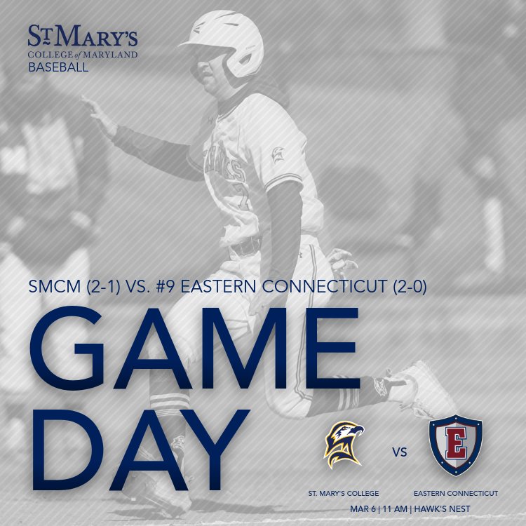St. Mary's (Md.) Seahawks (@smcseahawks) on Twitter photo BSB | <a href="/SMCM_Baseball/">Seahawk Baseball</a> back on the diamond TODAY (Mar. 6), welcoming D3's 9th-ranked team to the Hawk's Nest.
π <a href="/ecsuathletics/">Eastern CT Warriors</a>
π St. Mary's City, MD
β²οΈ 11 AM
πΉ bit.ly/3Mu6svK
π bit.ly/3hFDTgH
#d3baseball #GoSeahawks #SeahawkPROUD #SweepTheSheds BSB | <a href="/SMCM_Baseball/">Seahawk Baseball</a> back on the diamond TODAY (Mar. 6), welcoming D3's 9th-ranked team to the Hawk's Nest.
π <a href="/ecsuathletics/">Eastern CT Warriors</a>
π St. Mary's City, MD
β²οΈ 11 AM
πΉ bit.ly/3Mu6svK
π bit.ly/3hFDTgH
#d3baseball #GoSeahawks #SeahawkPROUD #SweepTheSheds