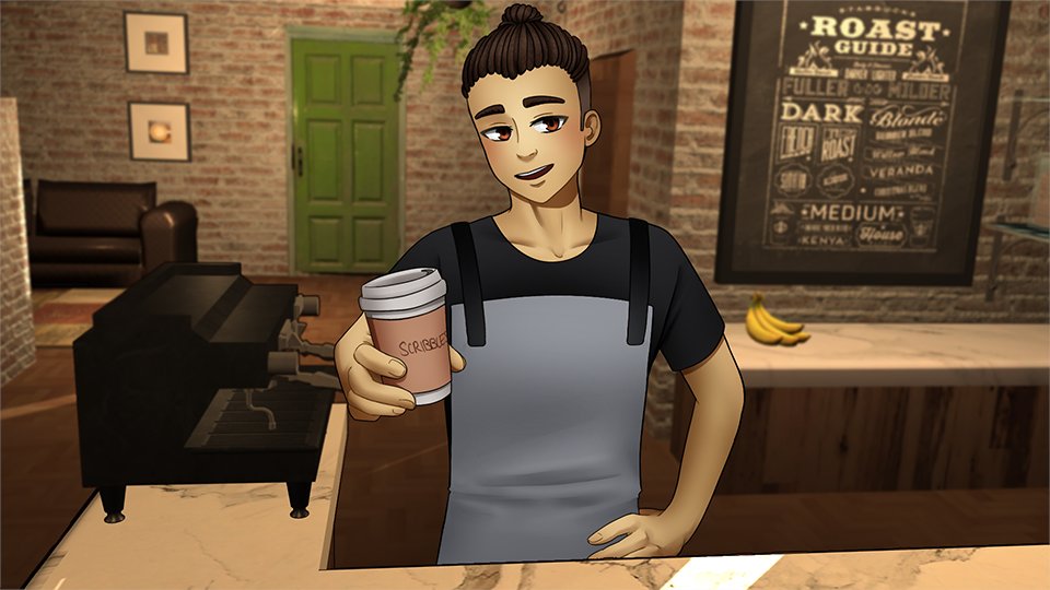 CouchLionStudio's tweet image. Happy #screenshotsaturday! Hugo is one of the date-able characters you can meet in Dream and Sugar. He's an employee at Brewtiful Coffee who spends his free time playing with and managing his friends in their band!
#indiedev #datingsim #gamedev