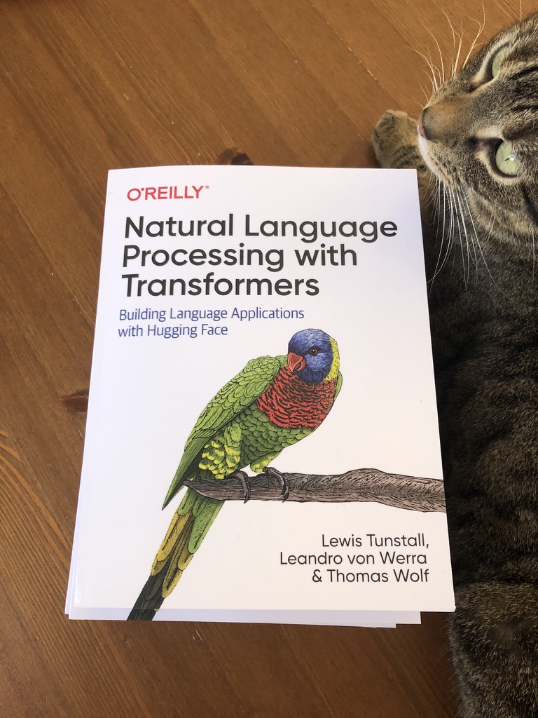 Thom_Wolf's tweet photo. Just received my first physical copy of our book &amp; the feeling is... surreal

One year and a half in the making &amp; I'm amazingly proud with the result

It covers so much ground from NLP w/o labels up to training billion param models, multilinguality, pruning, classif, generation.. https://t.co/N629Pqp5gF