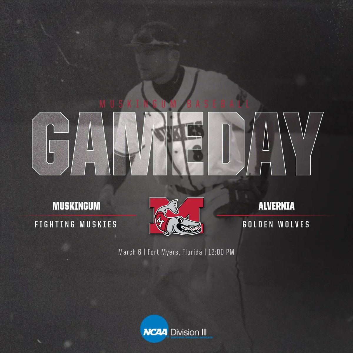 🚨Game Day🚨
⚾️<a href="/MuskieBaseball_/">Muskingum Baseball</a>⚾️
🆚: Alvernia
⏰: 12:00 PM
📍: Terry Park: Field 3 - Fort Myers, Fla.
📸: #8 Chayce Lundell - Sr.
📊: buff.ly/35RwpEM
#DefendTheM <a href="/brandonhannahs/">Brandon Hannahs</a> <a href="/WHIZscores/">WHIZ Sports</a> @Orbit907Sports <a href="/OHAthleticConf/">Ohio Athletic Conference</a>