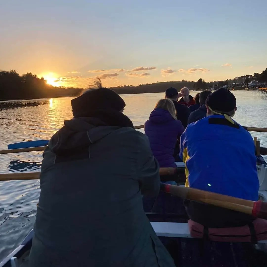 It's great to be able to row from Devoran Quay when the tide allows. And perfect weather too for our novices!