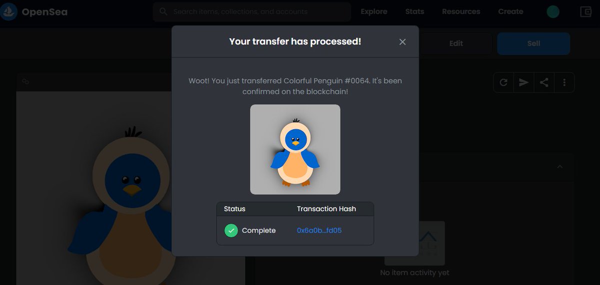CPenguinpark's tweet photo. First Transfer Complete https://t.co/MpKNB2GbIb