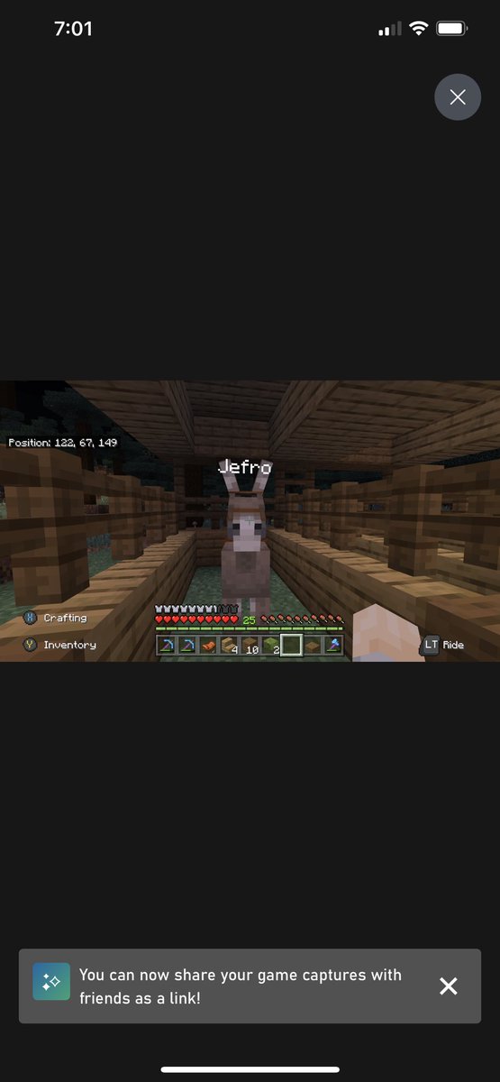 Tjsgaming42's tweet photo. He is named meet Jefro from a viewer going to get a horse to company him letโs see what we can do. #Minecraft #gaming #minecraftpet https://t.co/0eS6IbJLpQ