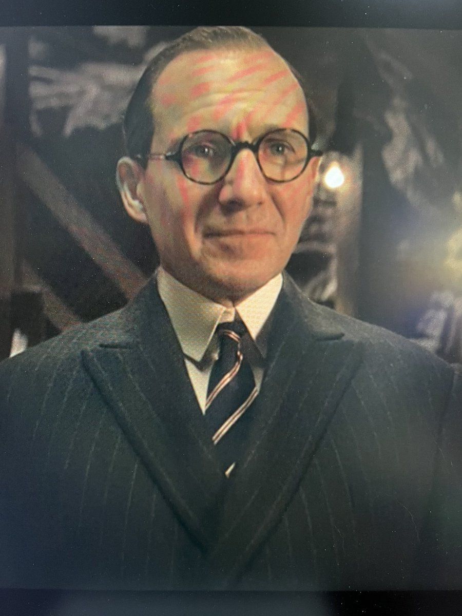 Olzoul's tweet photo. tom, give the glasses back to potter! and the nose #Kingsman https://t.co/nOGVuum0Nd