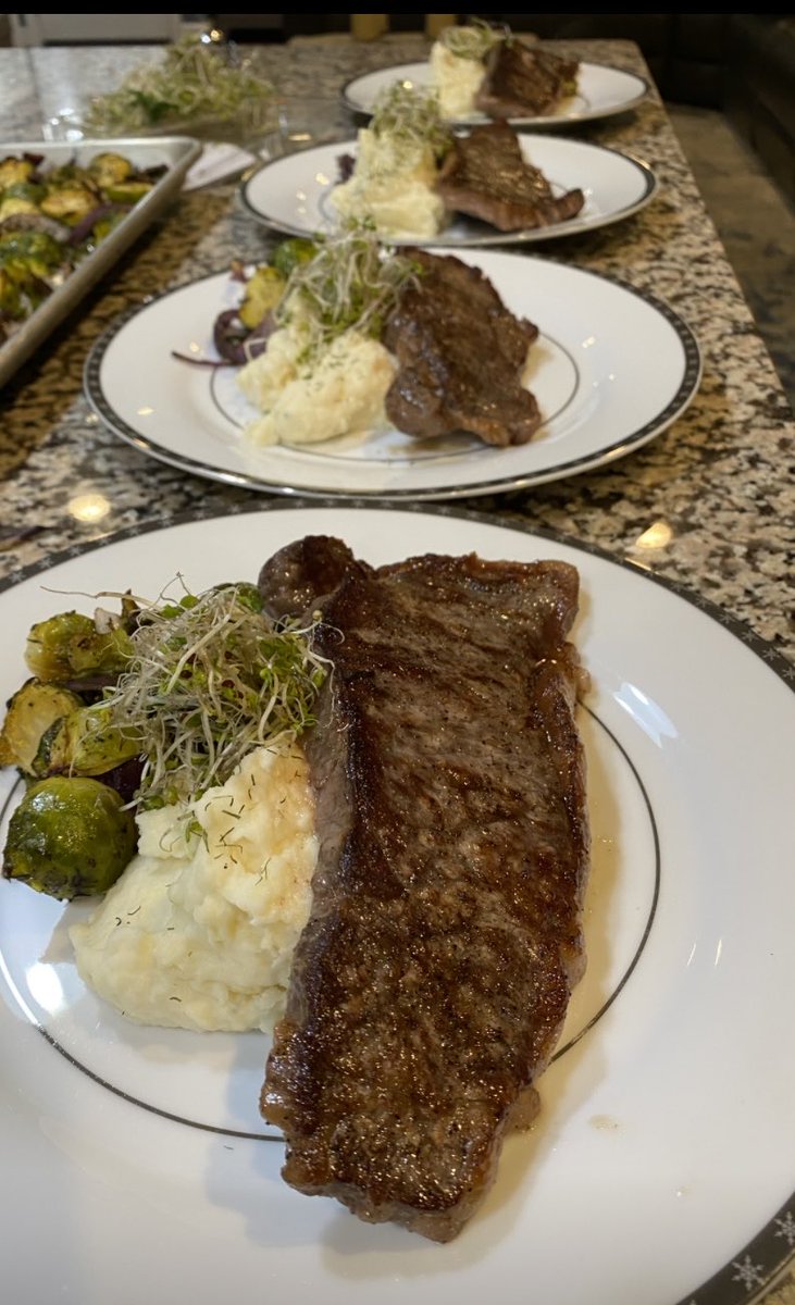 Cooking Japanese Wagyu Strip for my clients! When I say they cleaned their plates! They cleaned their plates! One of the most expensive but tender cuts of beef in the world!!! If you going to eat steak, you should let me give you your culinary experience! I truly love what I do!!