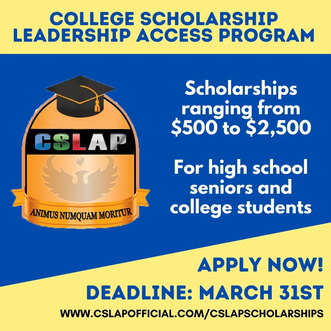 CSLAP_RGV's tweet photo. High school seniors and college students: Apply to our CSLAP scholarships by March 31st! Review each scholarship's eligibility requirements on our website: https://t.co/J4fy1GlJDn https://t.co/hqwV8ALpH6