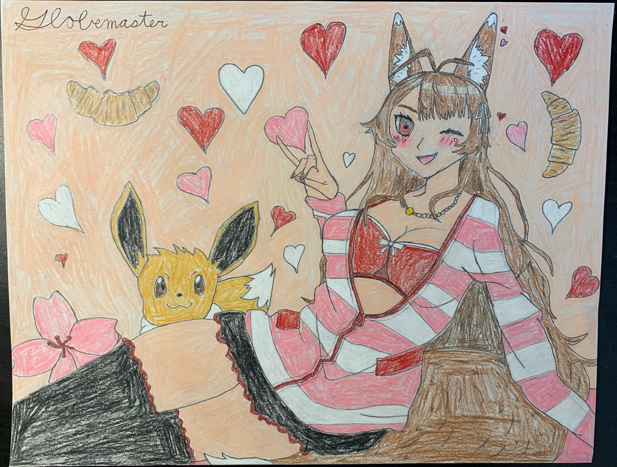 GlobeGurobuVT's tweet image. Drew Foxplushy wearing Tamamo no Mae&apos;s casual outfit. Love this vtuber.🤎 #FOXPLUSHY #FoxplushyArt