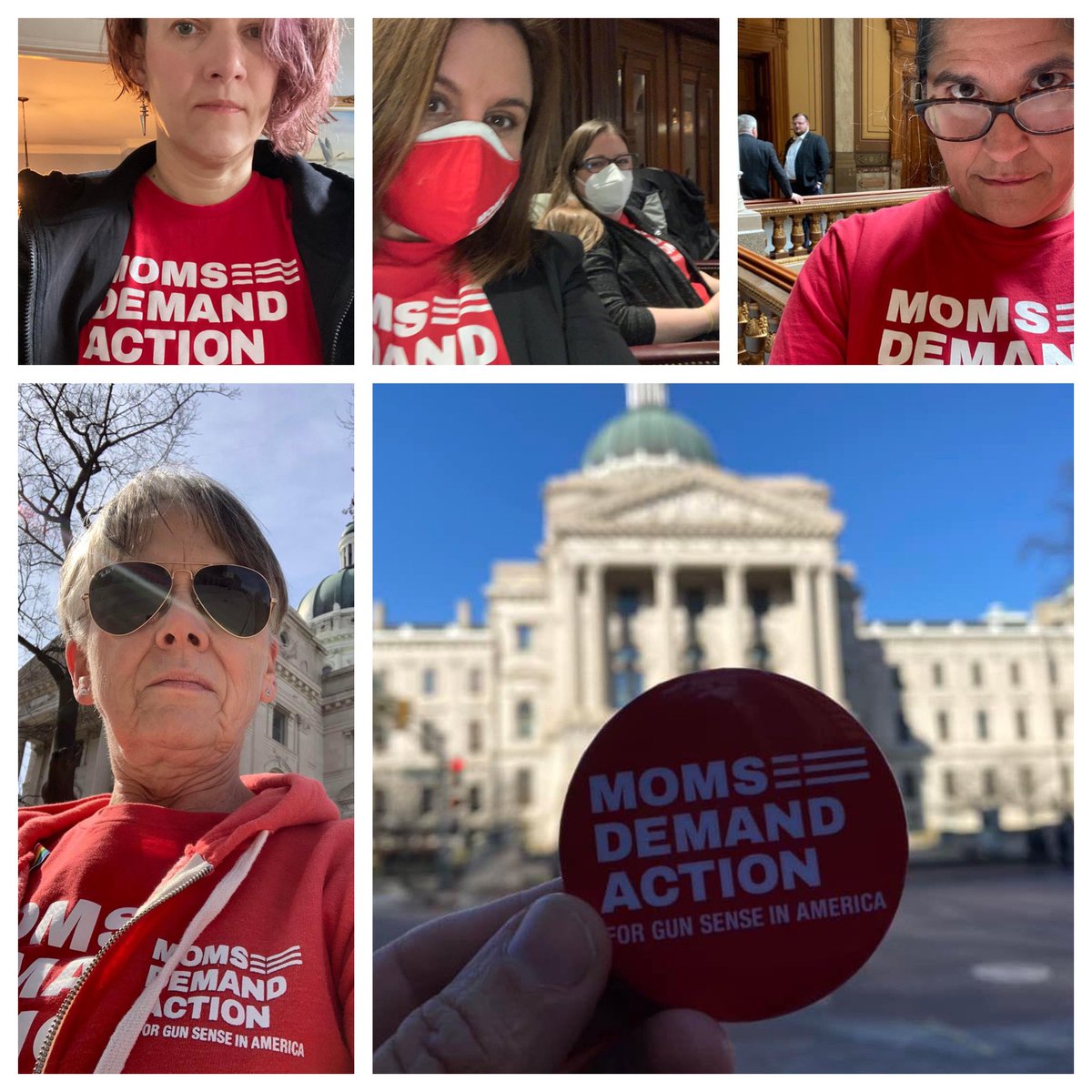FlyoverStateMom's tweet photo. Indiana @MomsDemand volunteers WILL NOT SIT BY as our legislature moves to end gun permitting requirements -- against the wishes of law enforcement and their own constituents. 

TEXT INDIANA to 644-33 to tell #INlegis to oppose permitless carry. https://t.co/FSamMZxN1a