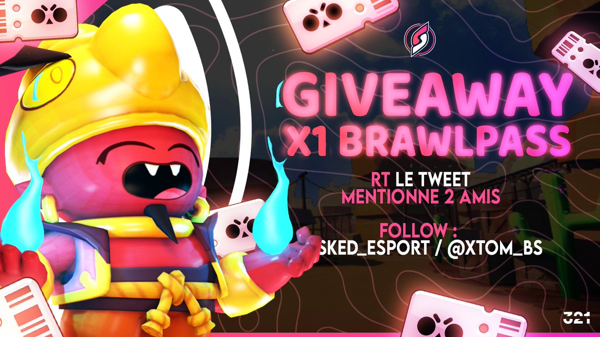 🎫 BrawlPass GIVEAWAY🎫

To participate :

- Like and RT
- Follow <a href="/sked_esport/">Sked Esport</a> and <a href="/xTom_BS/">Tom🐿️</a> 
- Tag 2 friends  

#SkedUP😈 #Giveaway