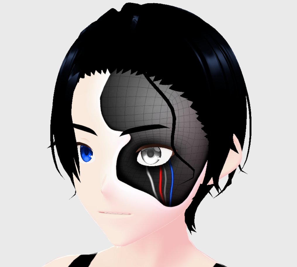 ChangKhar's tweet photo. Robot-face assets! You can place this over another layer in the face-skin texture options of #VRoid. Comes in 6 plate colors and 4 different highlight colors. 
THE LINK: https://t.co/NLzXZ1rQ2i
#F2Uassets #F2U #VRoidassets #freeassets https://t.co/p8J3GeCM7m