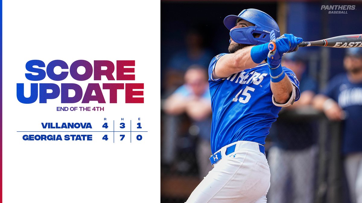 After giving up its first runs of the series, GSU answers with 4 in the 4th, all with 2 outs!

RBI by <a href="/J_JacksonJr11/">JoJo Jackson Jr</a>, <a href="/KyleRiesselmann/">Kyle Ray Riesselmann®</a>, <a href="/CStew_3/">Caleb Stewart</a> &amp; <a href="/blainiebooo/">blaine</a>.   

📊 t.gsu.edu/3KiCxVl

#OurCity | #BLB