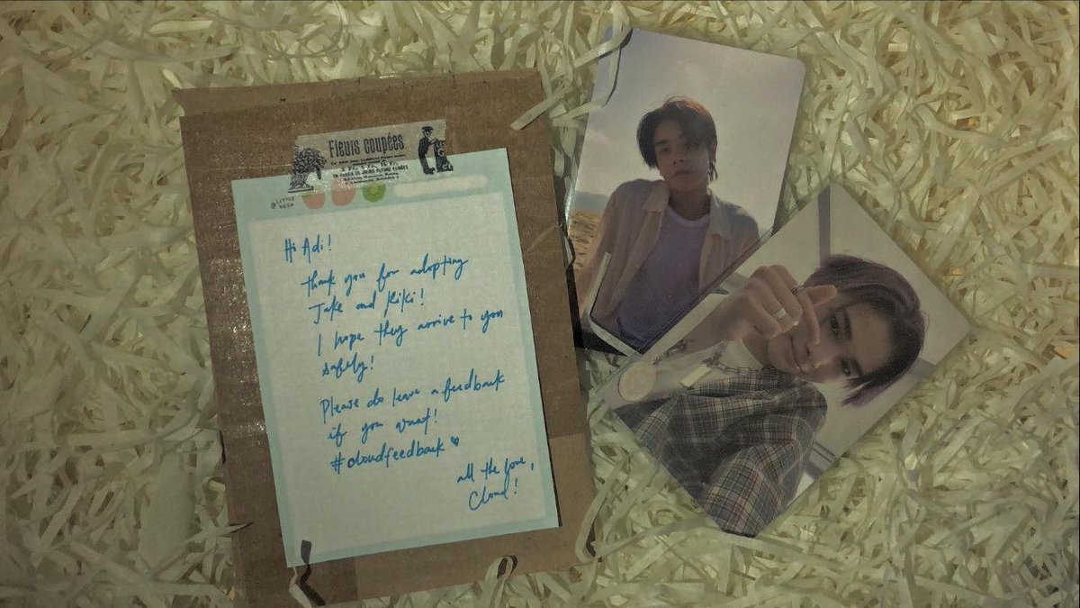 adicartue's tweet photo. ˗ˋˏ°• #adicartuebuys•°ˎˊ 

jake and ni-ki came homeee!! tysm for the smooth and  fast transaction🤍

✩ #cloudfeedback | @kddeonuu https://t.co/n1ZsAbOXYV