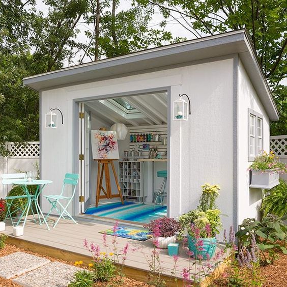 craft_spaces's tweet photo. This beautiful outdoor craftspace studio is making me want one for the spring and summer, I'd be one happy crafter in here! #summerhouse #workspace #outdoors #sheshed #craftspace #crafter https://t.co/22h57EzQhl