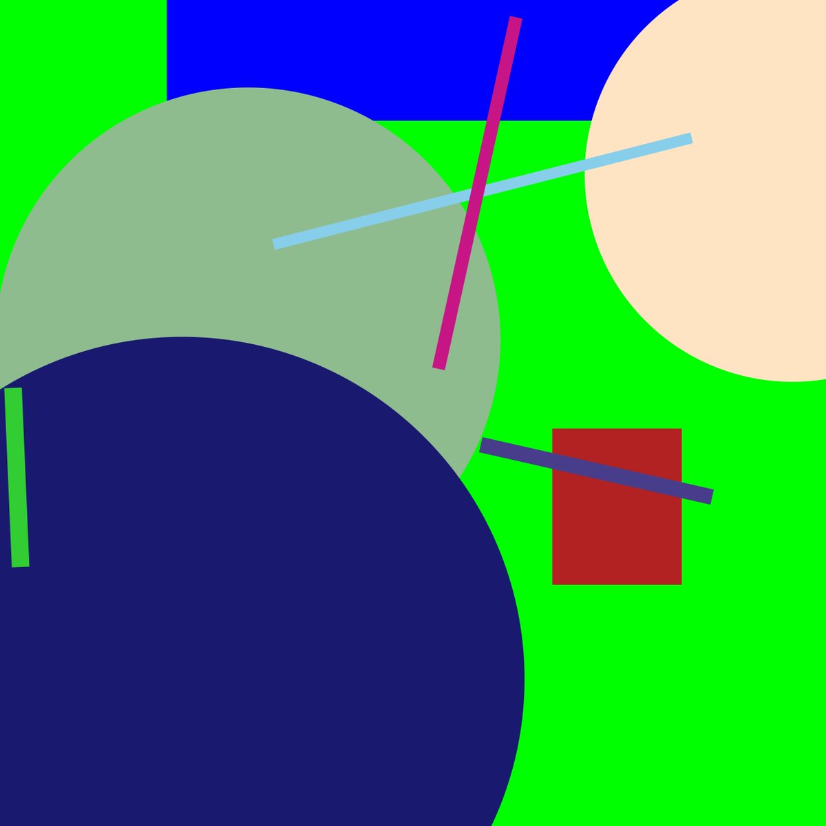 MAbstractions's tweet photo. "fbdbmdslm" contains 2 rectangles, 3 circles, 4 lines, and has a Lime background. It boasts a spunk rating of 5.14 &amp; a kick rating of 80.56. Modern Abstractions #2225. #NFTs #nftart #ModernAbstractions https://t.co/Y5aRWJXywN