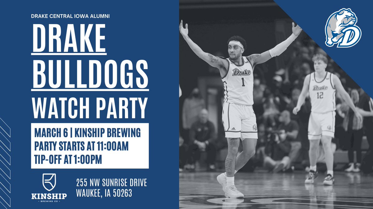 TomFlorian1's tweet photo. Good morning. If you’re not headed to STL, we look forward to seeing you at @KinshipBeer in Waukee. Tell your friends. 🐶⬆️🔵⚪️
#BeBlue #DrakeAllIn #ThisIsDrake https://t.co/ruLBV54rjC