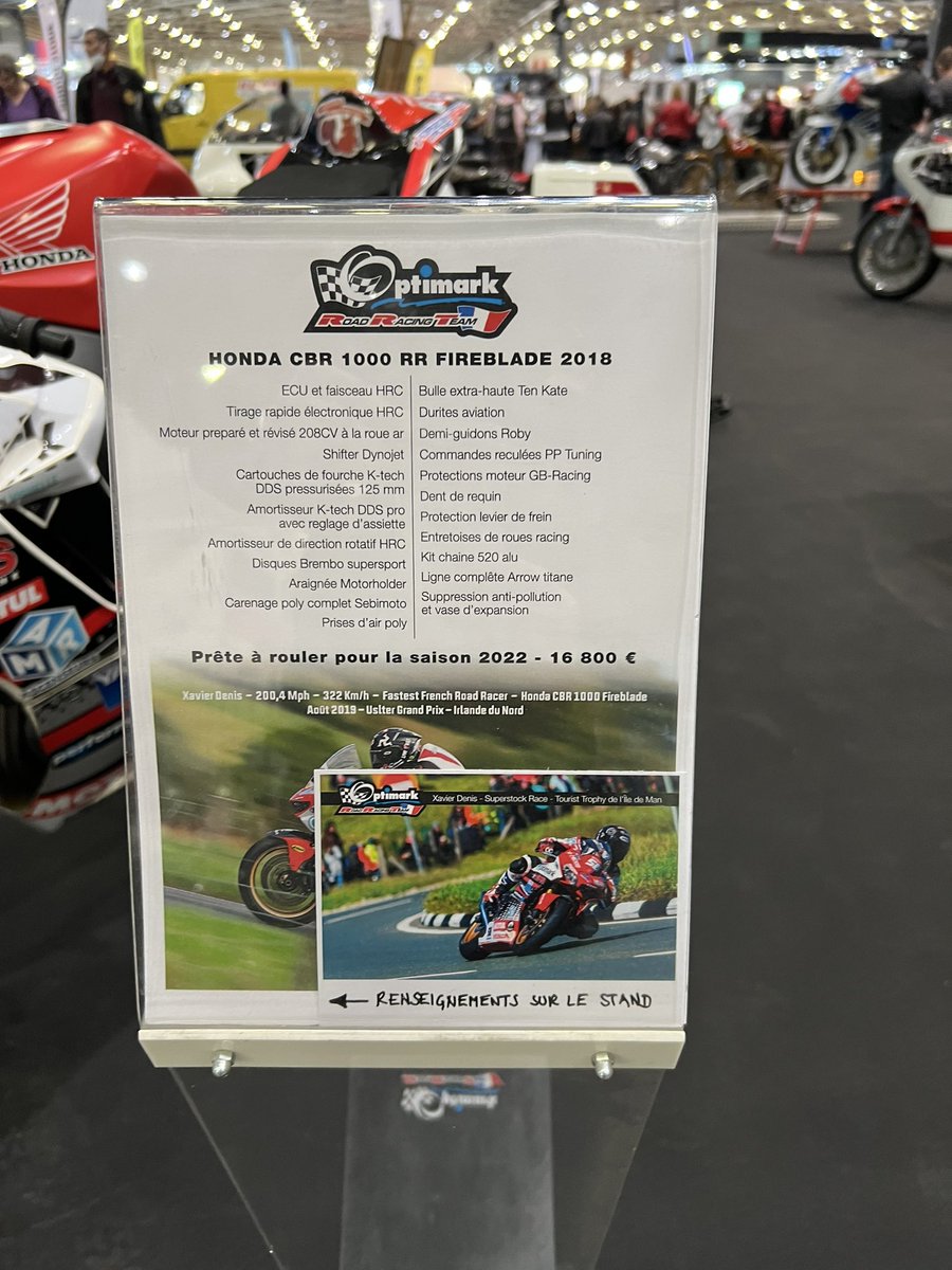 0Carlesolle2's tweet photo. Nuestros amigos de #Optimark venden está preciosa y preparadísima CBR1000RR de 2017 que corrió en el #iomTT pilotada por Xavier Denis #XD182 , si te interesa … DM https://t.co/nntsb7wva1