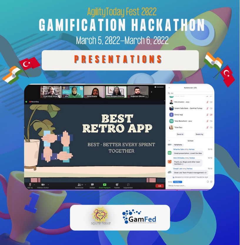 GamfedTurkiye's tweet photo. Indian Gamification Hackathon 2022 teams are making their presentations. Excitement is at its peak!

We are wondering who will be the winning team of this wonderful event that lasted for 2 days. Thanks in advance to all participants.

#IndiaGamificationHackathon #Hackathon https://t.co/w2VTeJDt2S
