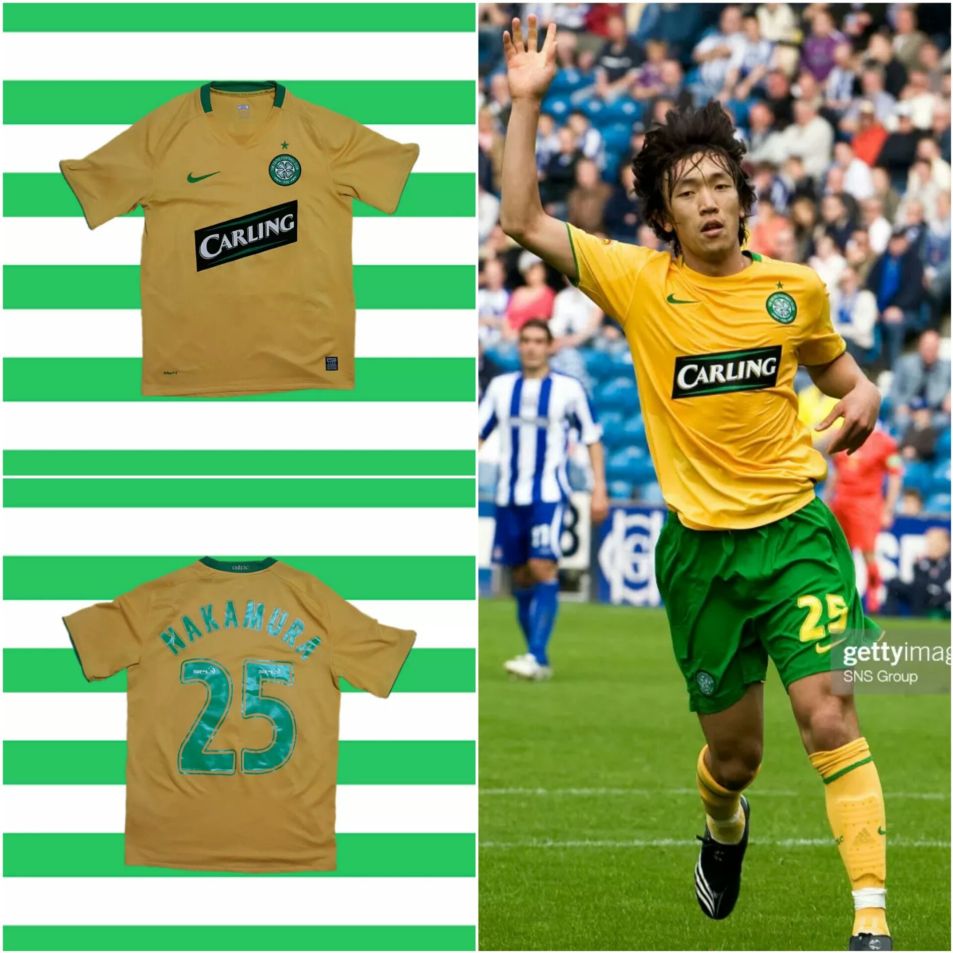 Celtic FC 2008-2009 Nike Away Official Shirt #25 NAKAMU