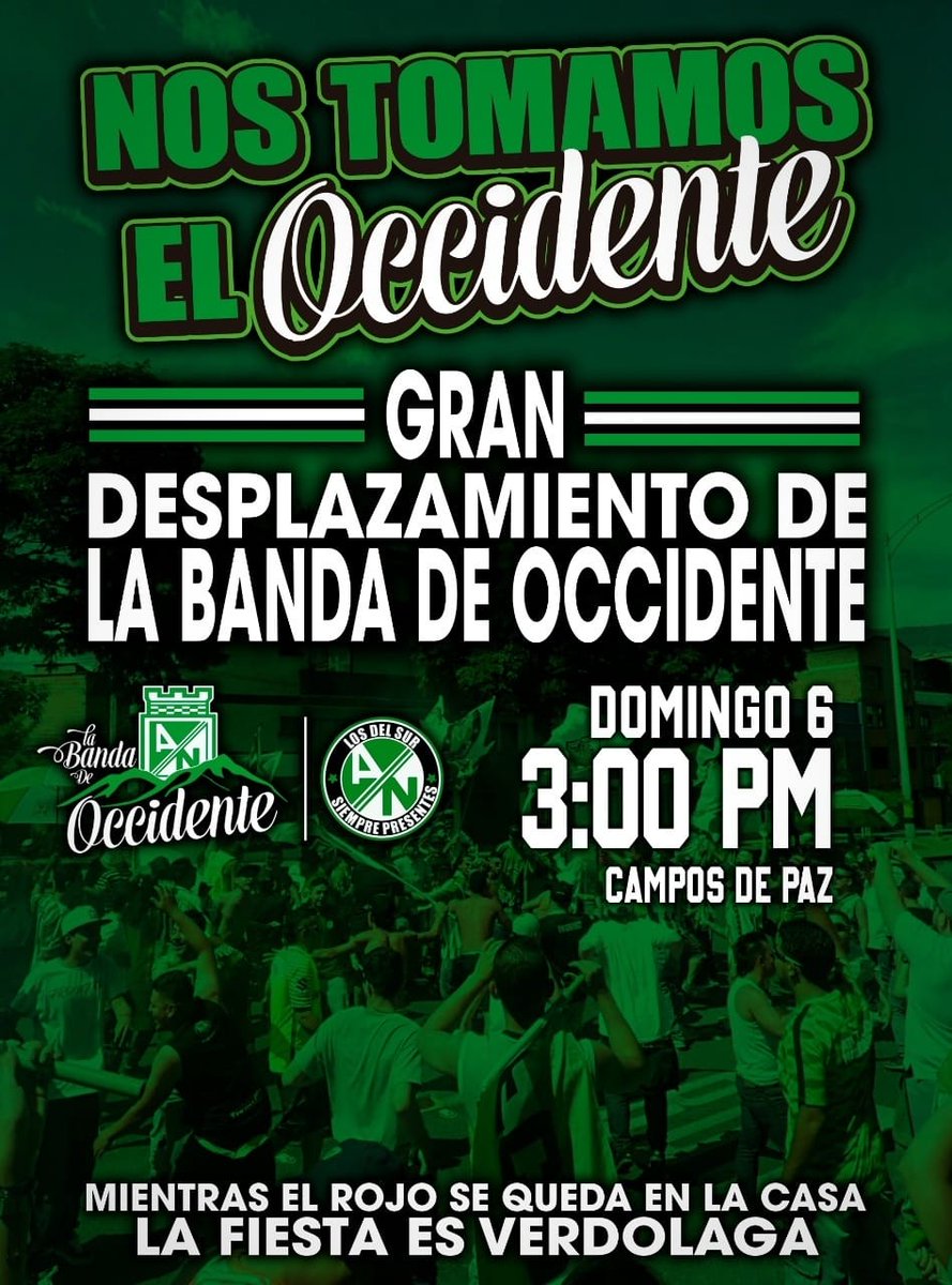 BandaOccidente's tweet photo. Somos el barrio y la ciudad, somos el pueblo y el país. ¡Somos Nacional!

En moto, carro o bicicleta; llevá tu bandera y tú sombrilla, y pintemos de verde y blanco las calles del occidente.
@LDSoficial #SiemprePresentes https://t.co/HKjFYoCxdM