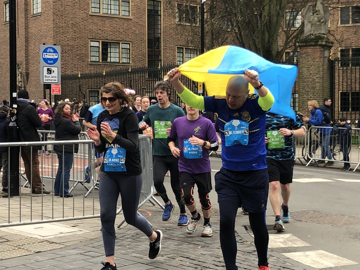 RosieHattersley's tweet photo. Quite rightly, these Ukrainian runners were treated as heroes throughout today’s Cambridge Half marathon https://t.co/uZSlxfrzoe
