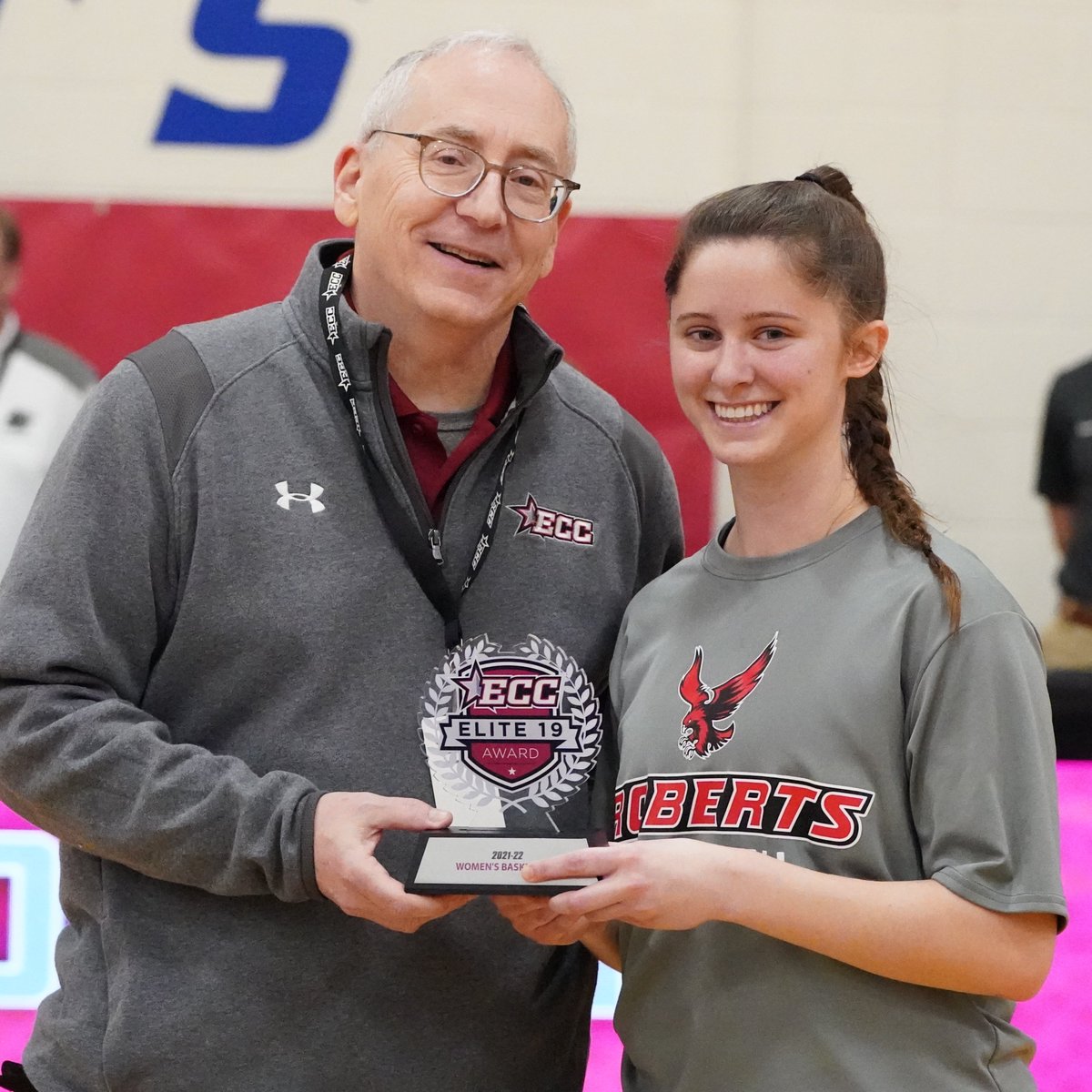 ECCSports's tweet photo. ECC Basketball Elite 19 Award Winners

Men:  Matt Lane, @molloylions 
Women: Ari Carey, @RWCREDHAWKS https://t.co/g1TkCqy9bR