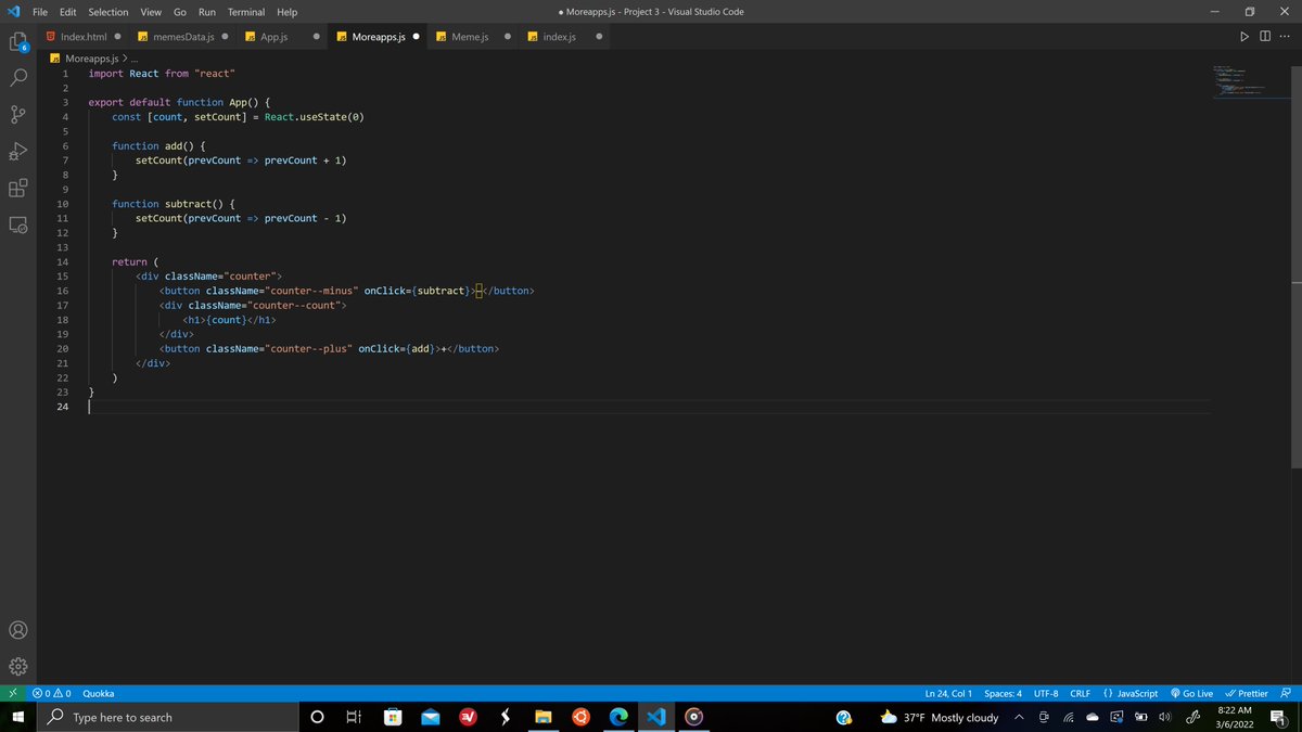 JesseZenon's tweet photo. Day 100/100 (part  2)  States #ReactJS 
  #100daysofcodechallenge #100DaysOfCode https://t.co/xdsuKoehxP