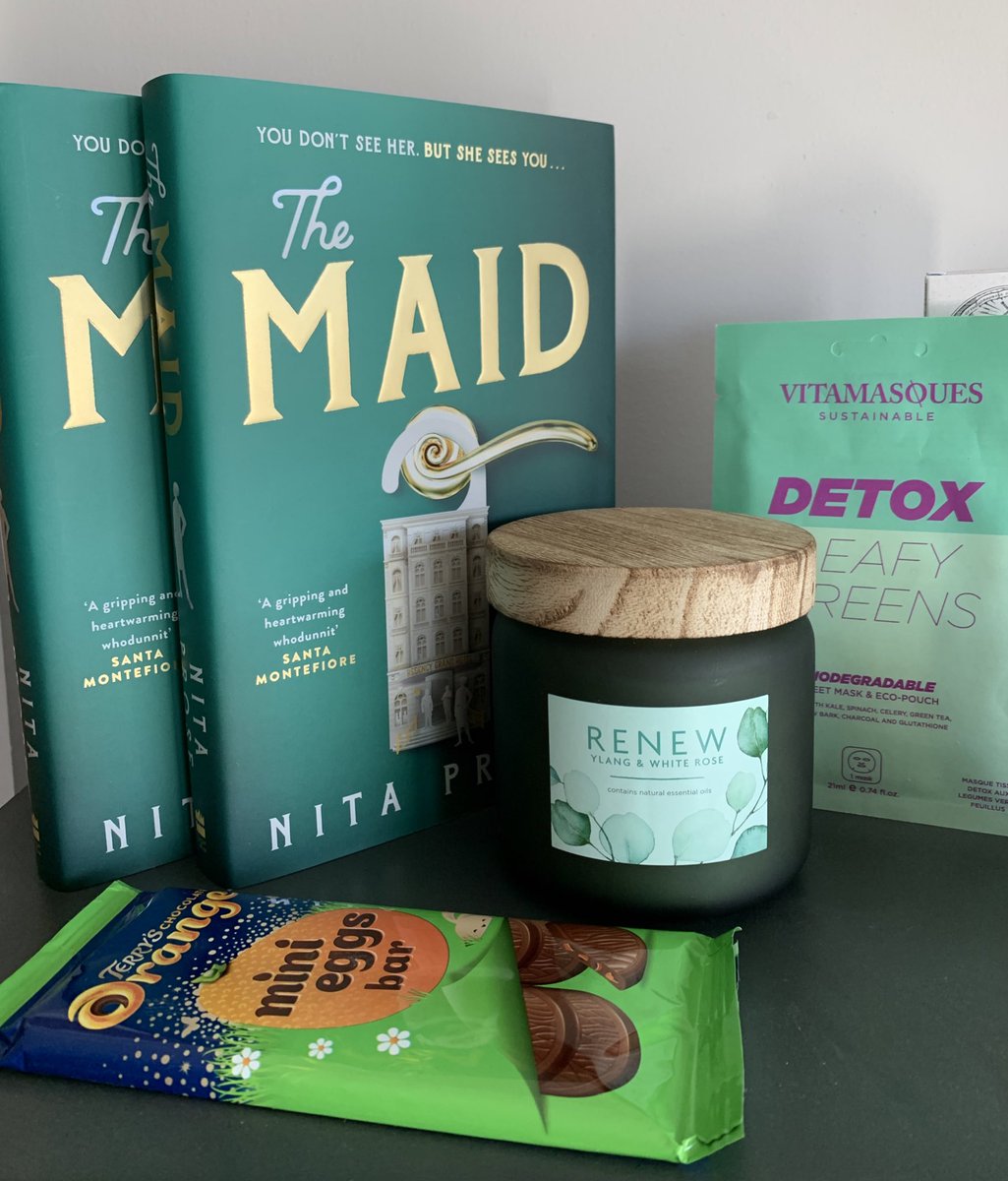 It’s #Sunday #giveaway time!!! Two copies of #TheMaid (one for you &amp; one to share with a friend), face mask, candle &amp; chocolate. To enter, follow me, RT this tweet &amp; tag the friend you’ll be giving the book to 💚

Entries close midnight 27 March. UK only. Good luck! 🙌🏻