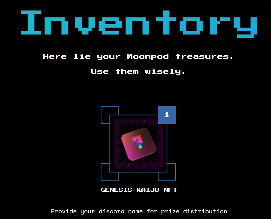 AstronoMER_15's tweet photo. Still can't believe I got a Kaiju NFT in my first Moonpod! Glad that I kept my conviction in TOS's team! Time to buy more TOS! @theothersideNFT @tacocat5555 @TeraDime18 @donnyLFG @KaijuKingz https://t.co/lKJwrAsngo
