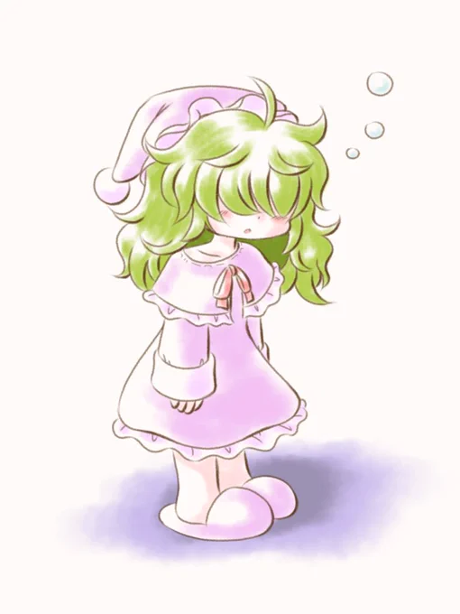 #東方版もうひとつの深夜の真剣お絵描き60分一本勝負 
+15分、ねぼけりん 