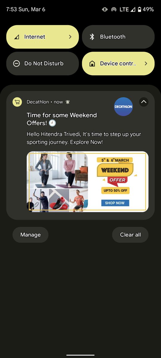 MadhukeshD's tweet image. Hey @Decathlon_India I&apos;m not Hitendra Trivedi or Anubhav Dubey, I&apos;m Madhukesh. Please stop giving new names every weekend:(
#NotificationBug