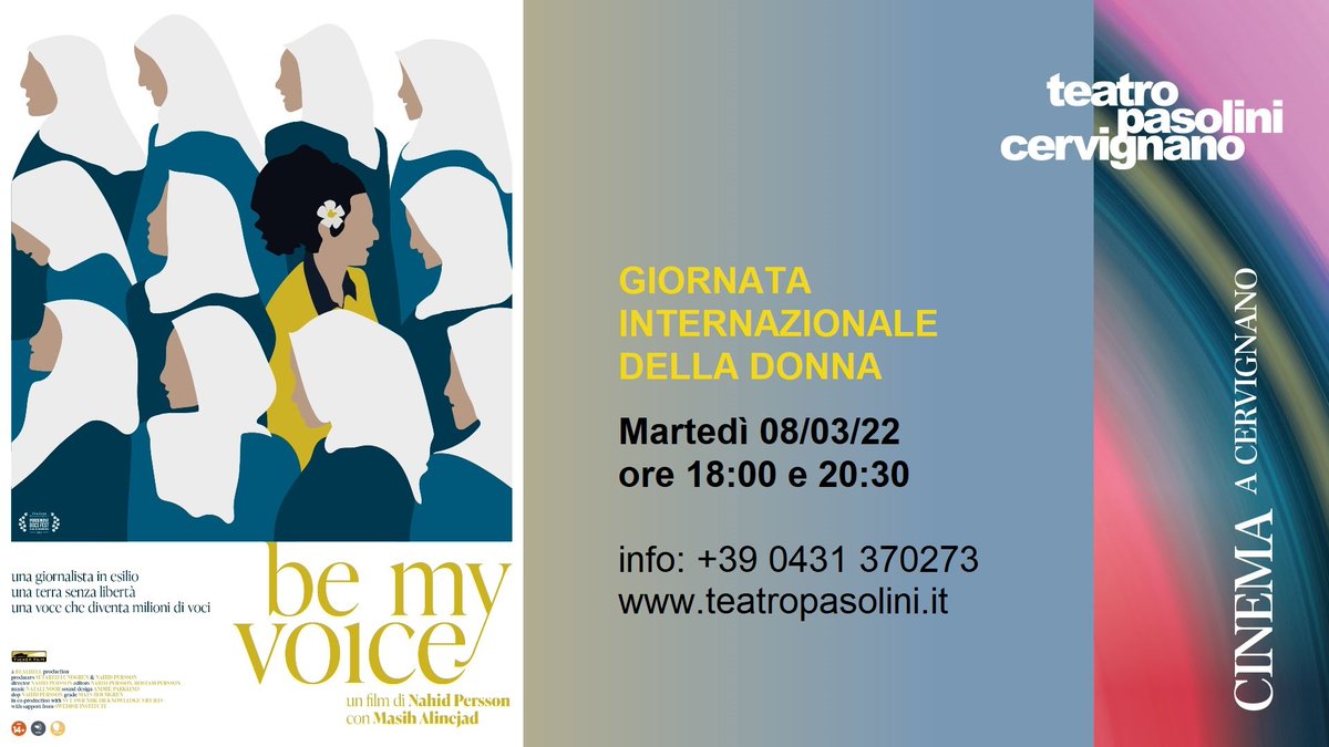TeatroPasolini's tweet photo. 🎞 Attesissimi sul grande schermo del #TeatroPasolini di #Cervignano
🟦6 marzo #BELFAST di Kenneth Branagh e
🟦8 marzo, in occasione della Giornata internazionale della donna, BE MY VOICE di Nahid Sarvestani Persson
🎞 info e biglietti tel 0431 370273
🎞 https://t.co/00Fu4Oavxj https://t.co/nCNNcsnZzb