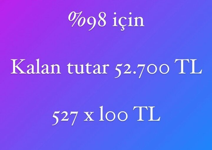 Arencanlar, Arenin elini birakmiyor.
%98 olmak icin cok az kaldi gercekten. Gelin bitirelim artik! Dekontlarinizi bekliyoruz 🤗🤗