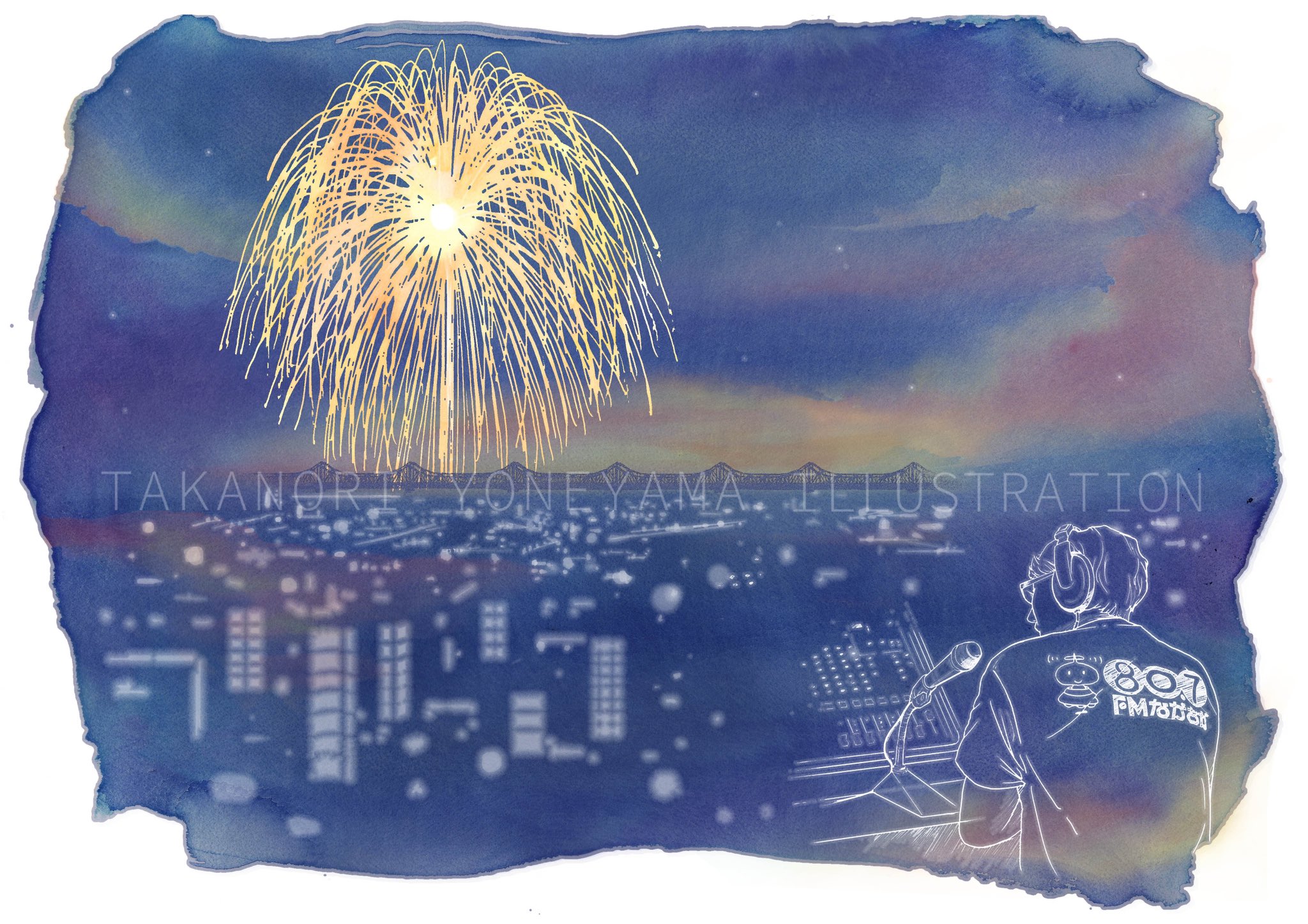ヨネヤマタカノリ イラスト描かせてもらってます新潟日報新聞広告 長岡花火 未来を願う 本日3 6の朝刊は 正三尺玉 ラジオ局 線が重なってしだれていく様子を見るのはすごく好きです ショウサンジャクダマ 新潟 長岡 花火 長岡花火 新潟日報