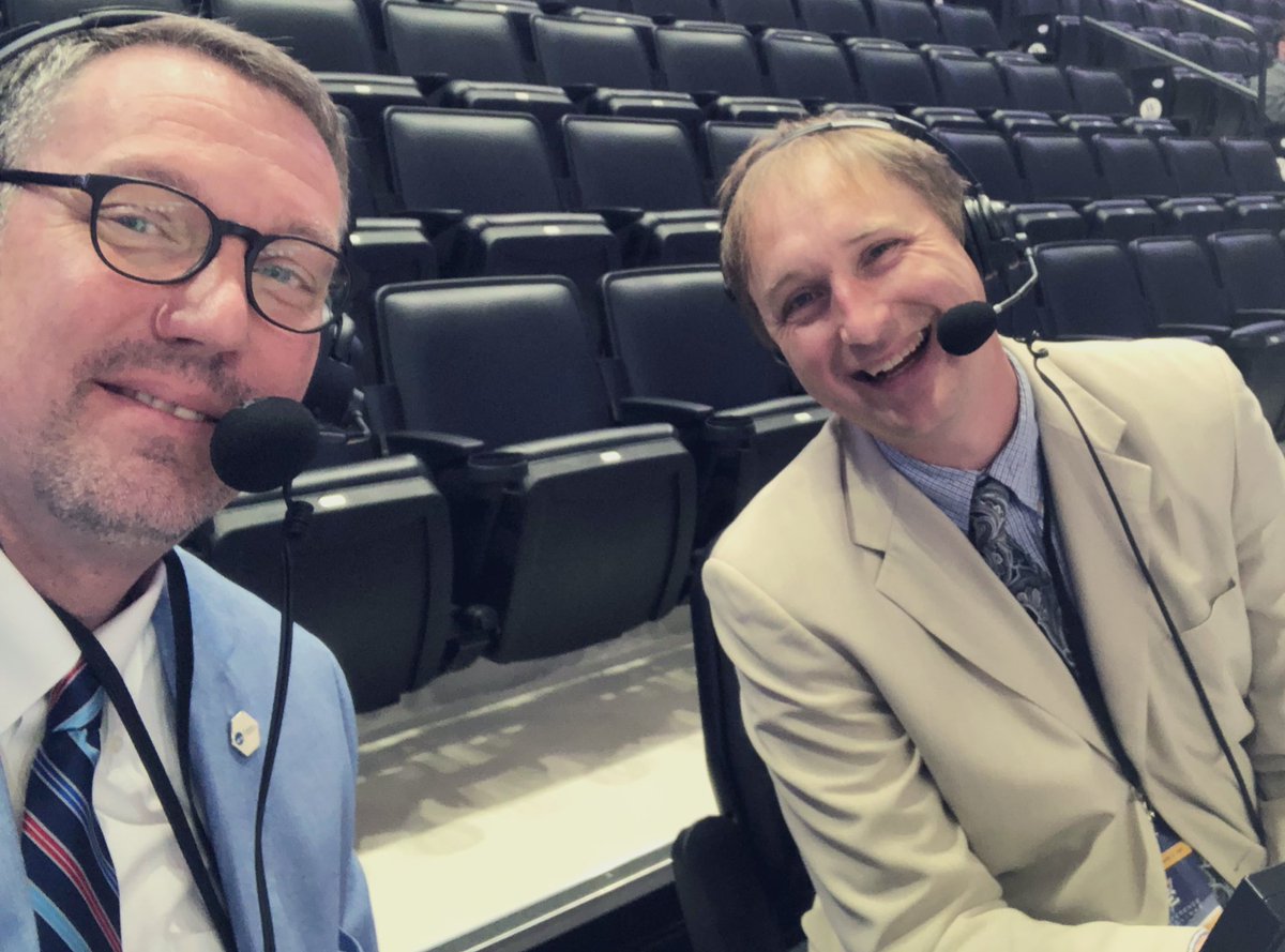 WilliamsofSC's tweet photo. Day 3 on the broadcast and the finals for @ConfCarolinas 🏀championships. Thx to @BHAND05 and @StrayUNC for making it great! https://t.co/ml7inoD8eC